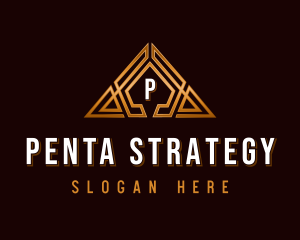 Geometric Pyramid Triangle logo design