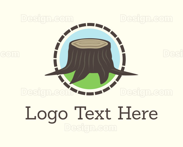 Wood Stump Lumber Logo