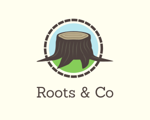 Wood Stump Lumber logo design