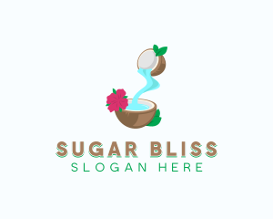 Coconut Water Drink logo design