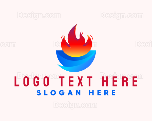 3D Water Flame Logo