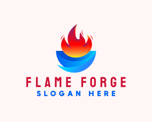 3D Water Flame  logo design