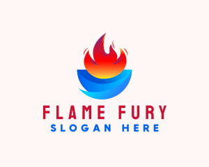 3D Water Flame  logo design