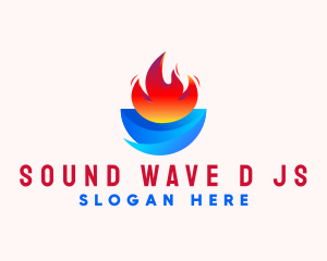 3D Water Flame  logo design