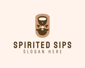 Wine Glass Bartender logo design