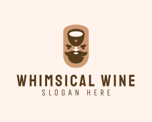 Wine Glass Bartender logo design