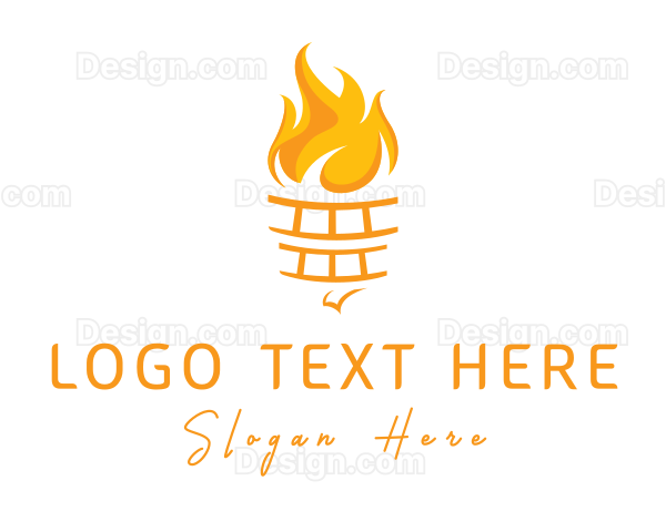 Yellow Torch Flame Logo