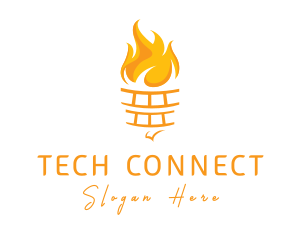 Yellow Torch Flame Logo