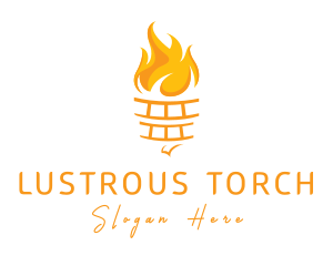 Yellow Torch Flame logo design