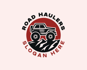 Off Road Vehicle Mountain logo design