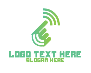 Communication - Green Hand Signal logo design