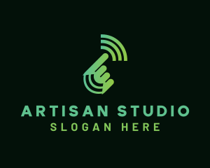 Green Hand Signal logo design