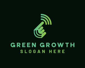 Green Hand Signal logo design