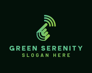 Green Hand Signal logo design