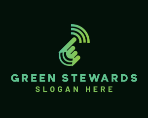 Green Hand Signal logo design