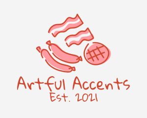 Pork Bacon Sausage  logo design