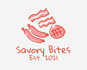 Pork Bacon Sausage  logo design