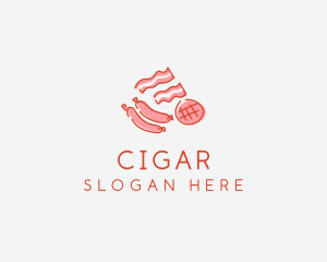 Pork Bacon Sausage Deli logo design