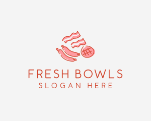 Pork Bacon Sausage Deli logo design