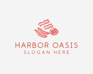 Pork Bacon Sausage Deli logo design