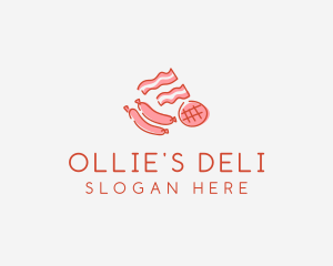 Pork Bacon Sausage Deli logo design