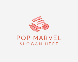 Pork Bacon Sausage Deli logo design