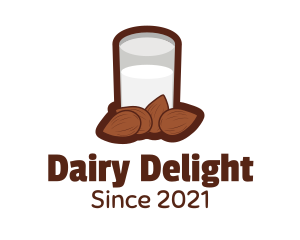 Almond Milk Glass logo design