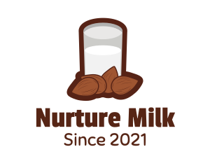 Almond Milk Glass logo design