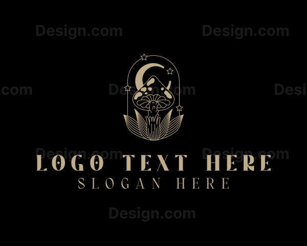 Mushroom Garden Plant Logo