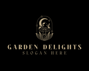 Mushroom Garden Plant logo design