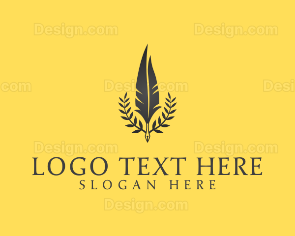 Quill Pen Wreath Logo