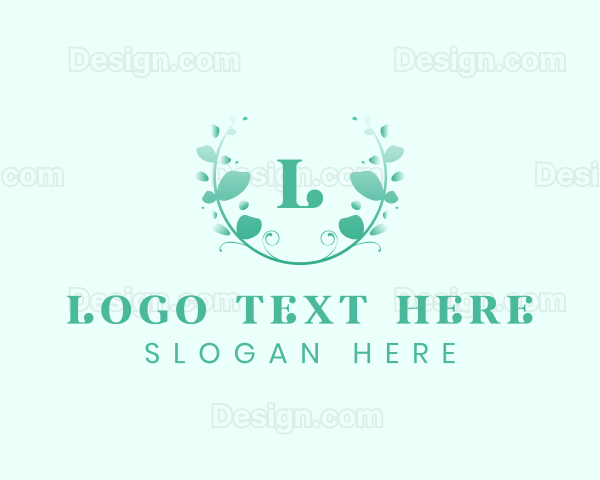 Stylish Natural Leaf Crest Logo