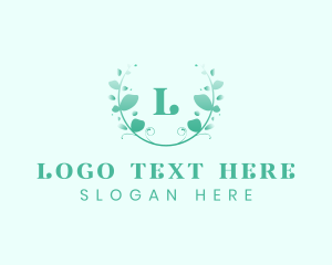 Stylish Natural Leaf Crest logo