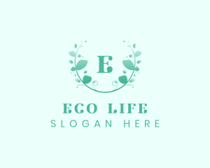 Stylish Natural Leaf Crest logo design