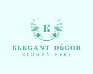 Stylish Natural Leaf Crest logo design