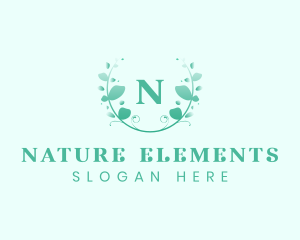 Stylish Natural Leaf Crest logo design