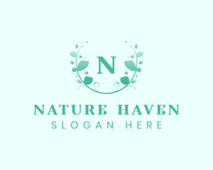 Stylish Natural Leaf Crest logo design