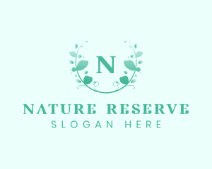 Stylish Natural Leaf Crest logo design