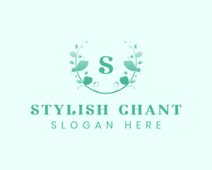 Stylish Natural Leaf Crest logo design