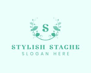 Stylish Natural Leaf Crest logo design