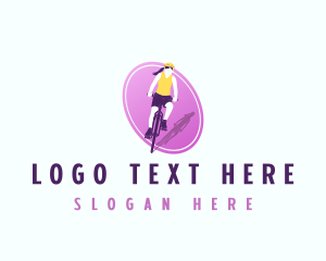 Woman Racing Bicycle logo