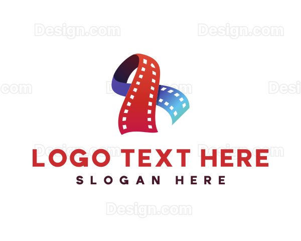 Colorful Filmstrip Ribbon Logo