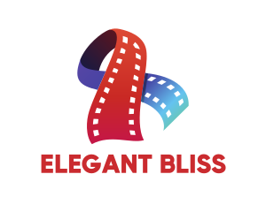Colorful Filmstrip Ribbon Logo
