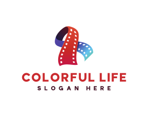 Colorful Filmstrip Ribbon logo design