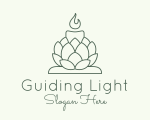 Wellness Floral Candle Holder logo design