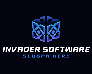 Cyber Software Cube logo design