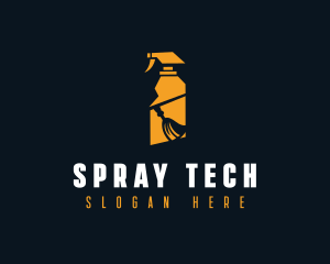 Clean Spray Bottle Housekeeping logo design