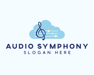 Cloud Music Notes logo design