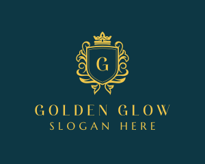 Golden Boutique Shield logo design