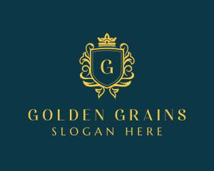 Golden Boutique Shield logo design